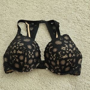 Aerie Black and Tan Lace Bra